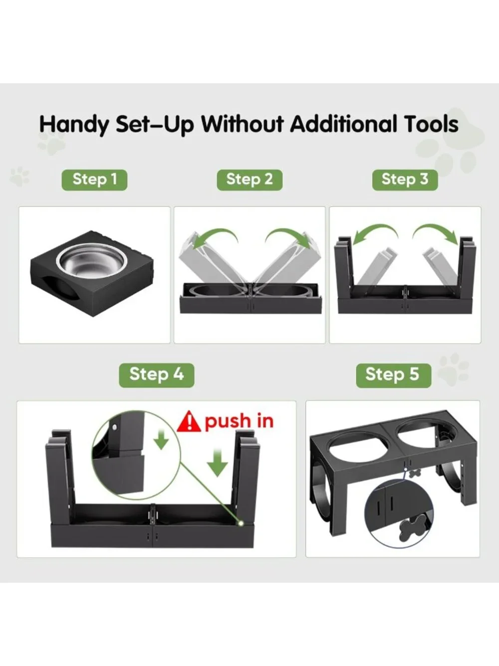 Elevated Dog Bowls for Large Breeds - Adjustable Stainless Steel Feeder Stand